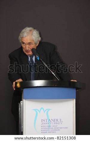 ISTANBUL,TURKEY - OCTOBER 4: Dominique Strauss Kahn was the guest of honour of World Bank Group International Monetary Fund Boards of Governors Annual Meetings on October 4, 2009 in Istanbul,Turkey