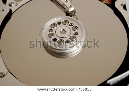 Picture of the insides of a Hard disk