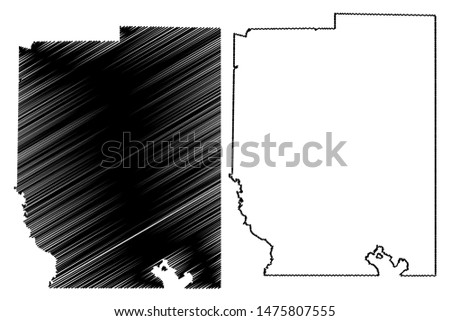 Kaufman County, Texas (Counties in Texas, United States of America,USA, U.S., US) map vector illustration, scribble sketch Kaufman map