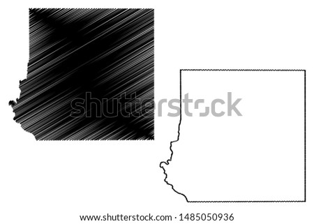 Kinney County, Texas (Counties in Texas, United States of America,USA, U.S., US) map vector illustration, scribble sketch Kinney map