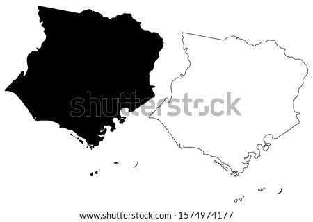 Santa Isabel municipality (Commonwealth of Puerto Rico, Porto Rico, PR, Unincorporated territories of the United States) map vector illustration, scribble sketch Santa Isabel map