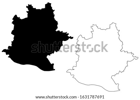 Stuttgart City (Federal Republic of Germany, Baden-Wurttemberg) map vector illustration, scribble sketch City of Stuttgart map