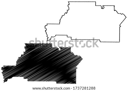 Spalding County, Georgia (U.S. county, United States of America,USA, U.S., US) map vector illustration, scribble sketch Spalding map