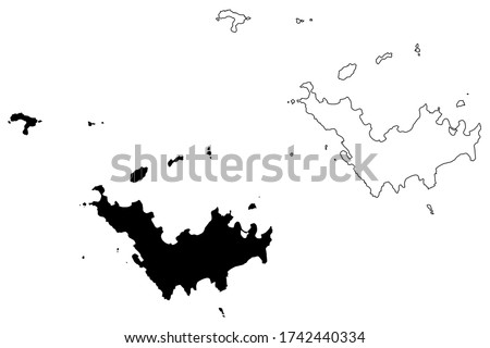 Saint Barthelemy island (France, French Republic, Overseas collectivity) map vector illustration, scribble sketch St. Barths or St. Barts map