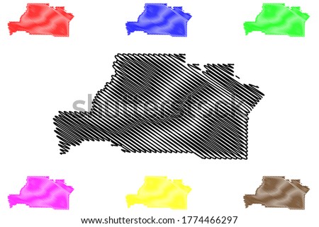 Spalding County, Georgia (U.S. county, United States of America,USA, U.S., US) map vector illustration, scribble sketch Spalding map