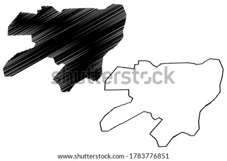 Rahim Yar Khan City (Islamic Republic of Pakistan, Punjab Province) map vector illustration, scribble sketch City of Rahim Yar Khan map