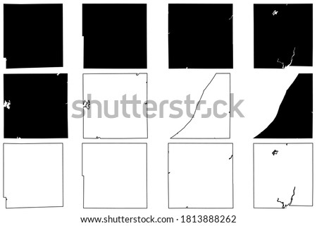 Gratiot, Gladwin, Hillsdale, Eaton, Berrien and Barry County, Michigan (U.S. county, United States of America, USA, U.S., US) map vector illustration, scribble sketch map