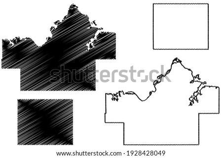 Haskell and Garfield County, Oklahoma State (U.S. county, United States of America) map vector illustration, scribble sketch map