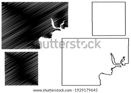 Kay and Kingfisher County, Oklahoma State (U.S. county, United States of America) map vector illustration, scribble sketch map