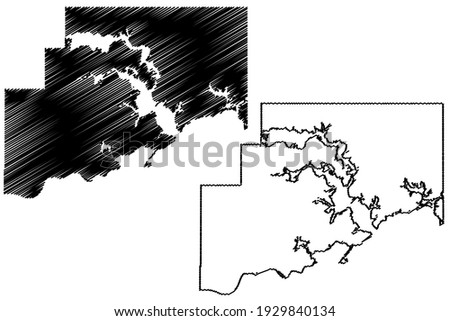 McIntosh County, Oklahoma State (U.S. county, United States of America) map vector illustration, scribble sketch McIntosh map