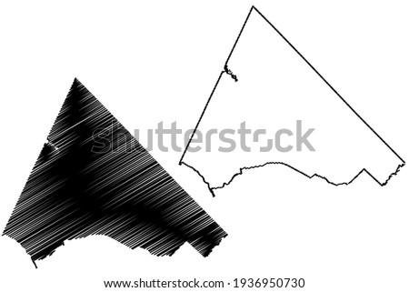 Dillon County, State of South Carolina (U.S. county, United States of America) map vector illustration, scribble sketch Dillon map
