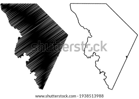 Marlboro County, State of South Carolina (U.S. county, United States of America) map vector illustration, scribble sketch Marlboro map