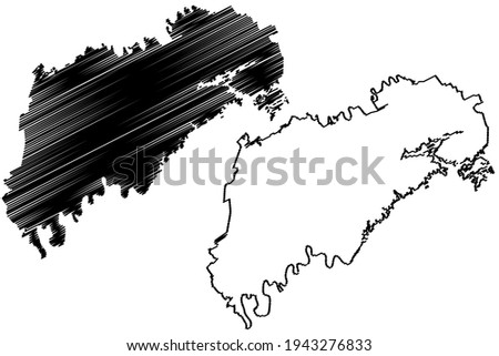 Grainger County, State of Tennessee (U.S. county, United States of America) map vector illustration, scribble sketch Grainger map