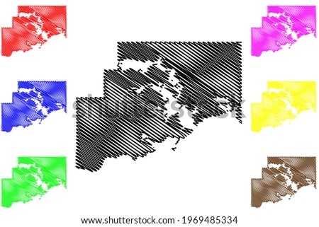 McIntosh County, Oklahoma State (U.S. county, United States of America) map vector illustration, scribble sketch McIntosh map