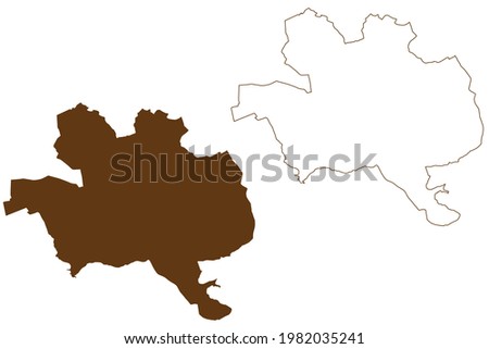 Kaiserslautern city (Federal Republic of Germany, State of Rhineland-Palatinate, Urban district) map vector illustration, scribble sketch Kaiserslautern map