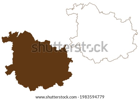 Sankt Wendel district (Federal Republic of Germany, State of Saarland, Rural district) map vector illustration, scribble sketch Sankt Wendel map