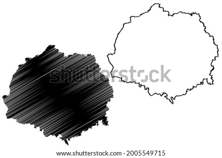 Erding district (Federal Republic of Germany, rural district Upper Bavaria, Free State of Bavaria) map vector illustration, scribble sketch Erding map Stock fotó © 