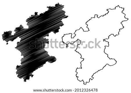 Stormarn district (Federal Republic of Germany, rural district, Free State of Schleswig-Holstein, Slesvig Holsten) map vector illustration, scribble sketch Stormarn map