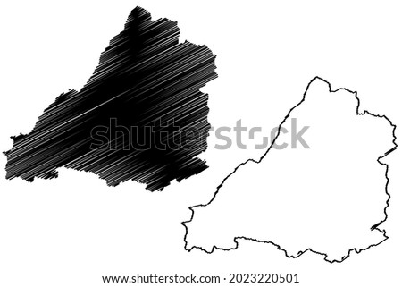 Avon county (United Kingdom,  non-metropolitan and ceremonial county of England) map vector illustration, scribble sketch Avon map