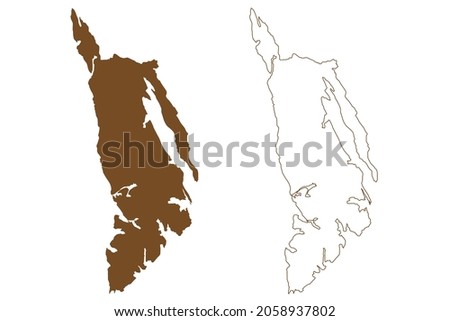 Admiralty island (United States of America, North America, Alaska, US, USA) map vector illustration, scribble sketch Admiralty Island National Monument map