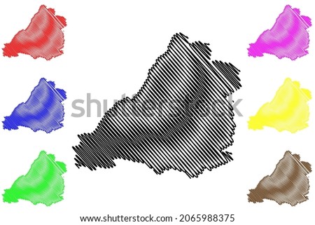 Avon county (United Kingdom,  non-metropolitan and ceremonial county of England) map vector illustration, scribble sketch Avon map