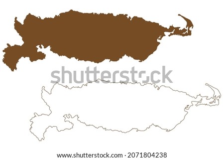 Manus island (Papua New Guinea, Admiralty Islands Archipelago) map vector illustration, scribble sketch Manus map