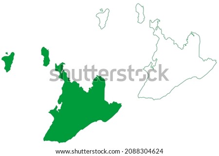 Salvador municipality (Bahia state, Municipalities of Brazil, Federative Republic of Brazil) map vector illustration, scribble sketch Sao Salvador da Bahia de Todos os Santos map