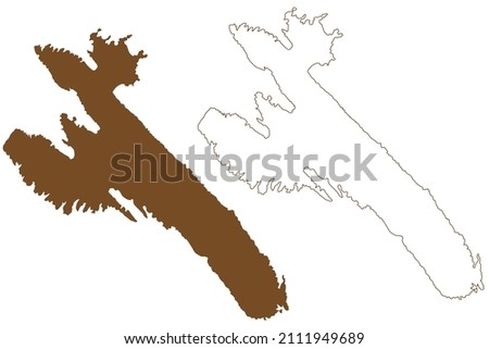 Rab island (Republic of Croatia, Adriatic Sea) map vector illustration, scribble sketch Rab map