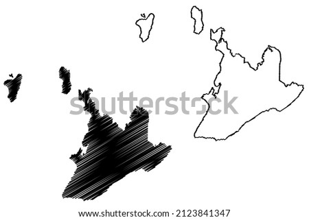 Salvador municipality (Bahia state, Municipalities of Brazil, Federative Republic of Brazil) map vector illustration, scribble sketch Sao Salvador da Bahia de Todos os Santos map