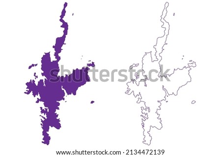 Nakadori island (Japan, East Asia, Japanese archipelago, Goto Islands) map vector illustration, scribble sketch Nakadori map