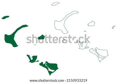 Turtle Islands (Republic of Sierra Leone, Salone, Atlantic Ocean) map vector illustration, scribble sketch Yele, Bakie, Bumpetuk, Chepo, Hoong, Mut, Nyangei and Sei island map Imagine de stoc © 