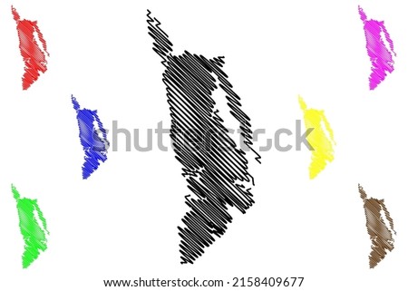 Admiralty island (United States of America, North America, Alaska, US, USA) map vector illustration, scribble sketch Admiralty Island National Monument map