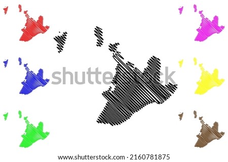 Salvador municipality (Bahia state, Municipalities of Brazil, Federative Republic of Brazil) map vector illustration, scribble sketch Sao Salvador da Bahia de Todos os Santos map