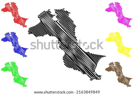 Bangka island (Republic of Indonesia, South East Asia) map vector illustration, scribble sketch Banka map