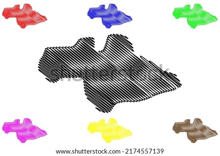 Luigi island (Russia, Russian Federation, Franz Josef Land archipelago) map vector illustration, scribble sketch Ostrov Luidzhi map