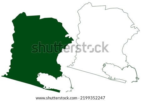 Florencio Villarreal municipality (Free and Sovereign State of Guerrero, Mexico, United Mexican States) map vector illustration, scribble sketch Florencio Villarreal map