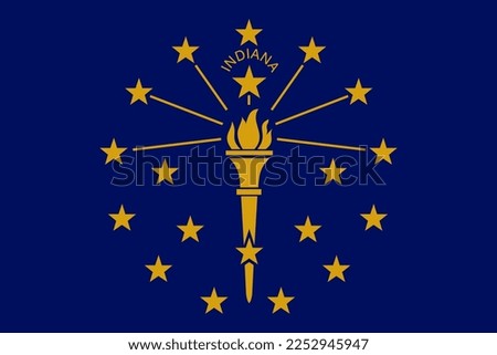 Flag of Indiana state (United States of America, U.S.A. or USA, North America)