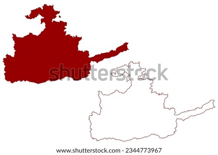 St. Gallen District (Switzerland, Swiss Confederation, Canton of St Gall, St. Gallen or Sankt Gallen) map vector illustration, scribble sketch Wahlkreis St. Gallen map