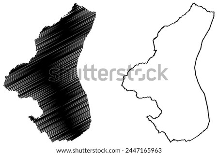 Werdenberg District (Switzerland, Swiss Confederation, Canton of St Gall, St. Gallen or Sankt Gallen) map vector illustration, scribble sketch Wahlkreis Werdenberg map