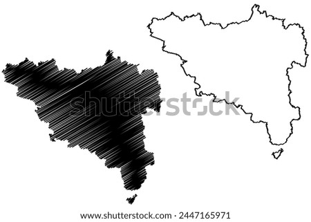 Wil District (Switzerland, Swiss Confederation, Canton of St Gall, St. Gallen or Sankt Gallen) map vector illustration, scribble sketch Wahlkreis Wil map
