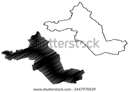 See-Gaster District (Switzerland, Swiss Confederation, Canton of St Gall, St. Gallen or Sankt Gallen) map vector illustration, scribble sketch Wahlkreis See-Gaster map