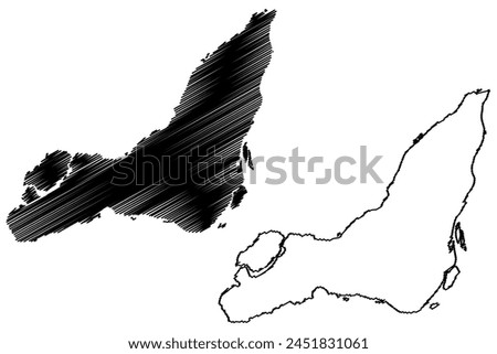 Montreal Administrative region (Canada, Quebec Province, North America) map vector illustration, scribble sketch Ville de Montréal map