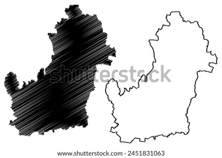 Shire of Banana (Commonwealth of Australia, Queensland state) map vector illustration, scribble sketch Banana map