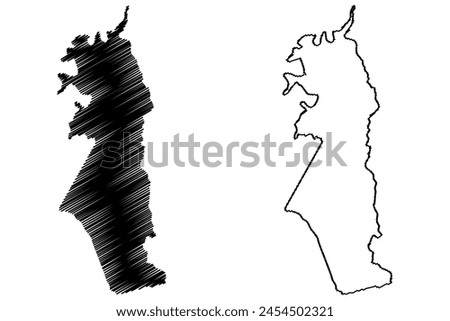 The Hills Shire (Commonwealth of Australia, New South Wales, NSW) map vector illustration, scribble sketch Baulkham Hills Shire map