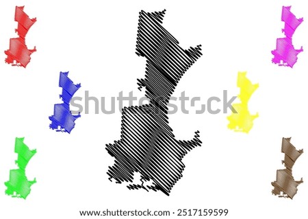 Aboriginal Shire of Hope Vale (Commonwealth of Australia, Queensland state) map vector illustration, scribble sketch Hope Vale map