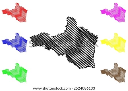 Mittelland District (Switzerland, Swiss Confederation, Canton of Appenzell Ausserrhoden or Appenzell Outer Rhodes) map vector illustration, scribble sketch Bezirk Mittelland map