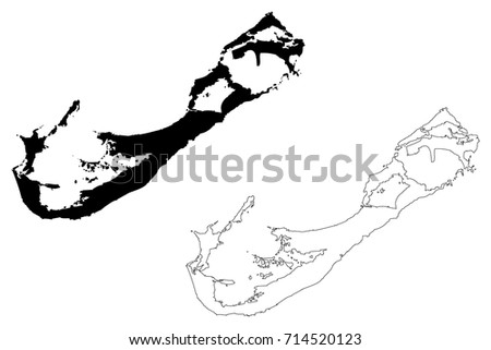 bermuda island map vector illustration, scribble sketch bermuda island