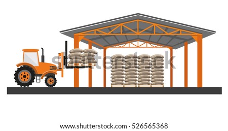 Grain warehouse, vector illustration