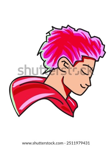 Vector Character Illustration red hair boy anime