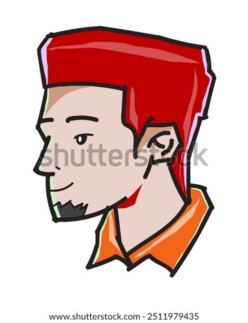 Vector Character Illustration red hair boy anime